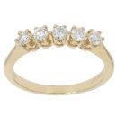 18ct Yellow Gold 0.40ct Diamond Five Stone Ring