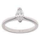 Platinum 0.50ct Marquise Cut Diamond Solitaire Ring