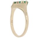 9ct Yellow Gold Emerald Wishbone Ring