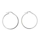 Silver Greek Key Hoop Earrings By Icesia