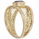 18ct Yellow Gold Amethyst Solitaire Fancy Ring