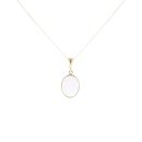 9ct Yellow Gold Created Opal Pendant And Chain 18"