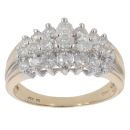 9ct Yellow Gold 1.00ct Brilliant Cut Diamond Cluster Ring