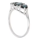 18ct White Gold 0.10ct Diamond and Sapphire Three Stone Ring