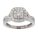 9ct White Gold 0.45ct Diamond Cluster Ring