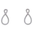 925 Sterling Silver Cubic Zirconia Figure Of Eight Earrings