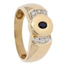 18ct Yellow Gold Cubic Zirconia And Sapphire Ring
