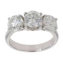 18ct White Gold 3.48ct Brilliant Cut Diamond Trilogy Ring