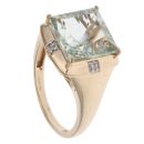 9ct Yellow Gold 0.02ct Diamond And Prasiolite Ring
