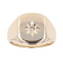 9ct Yellow Gold 0.05ct Diamond Signet Ring