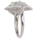 9ct White Gold 1.00ct Princess And Brilliant Cut Diamond Cluster Ring