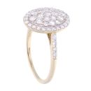 9ct Yellow Gold 1.00ct Diamond Cluster Ring