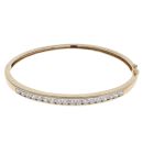 9ct Yellow Gold Cubic Zirconia Hinged Bangle