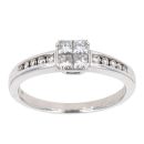 18ct White Gold 0.39ct Diamond Princess Cut Cluster Ring