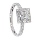 9ct White Gold 0.60cts Diamond Cluster Ring by Anya Belle