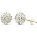 9ct Yellow Gold Crystal Ball Stud Earrings