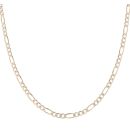 9ct Yellow and White Gold Figaro Chain 18"
