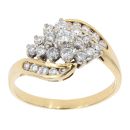 18ct Yellow Gold 0.70ct Diamond Cluster Ring
