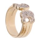 9ct Yellow Gold Cubic Zirconia Double Buckle Ring