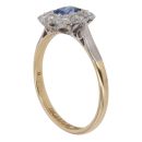 18ct Yellow Gold And Platinum 0.25ct Diamond And Sapphire Cluster Ring