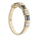 9ct Yellow Gold Cubic Zirconia and Sapphire Fancy Ring