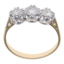 18ct Yellow Gold 0.70ct Brilliant Cut Diamond Trilogy Ring