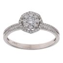 18ct White Gold 1.00ct Brilliant Cut Diamond Cluster Ring