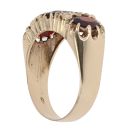 9ct Yellow Gold Garnet and Cubic Zirconia Signet Ring