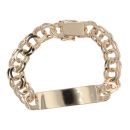 9ct Yellow Gold ID Curb Bracelet 7"