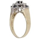 9ct Yellow Gold Sapphire And Cubic Zirconia Cluster Ring