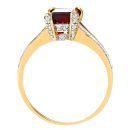 9ct Yellow Gold Garnet and Diamond Ring