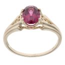 9ct Yellow Gold Purple Garnet Single Stone Ring