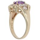 9ct Yellow Gold Amethyst And Cubic Zirconia Ring