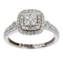 9ct White Gold 0.50ct Diamond Cluster Ring