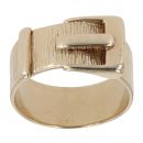 9ct Yellow Gold Patterned Buckle Ring