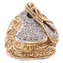 9ct Yellow and White Gold Cubic Zirconia Saddle Ring