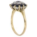 18ct Yellow Gold 0.35ct Diamond And Sapphire Cluster Ring