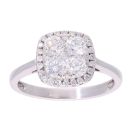 18ct White Gold 1.00ct Diamond Cluster Ring
