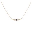 9ct Yellow Gold 0.01ct Diamond and Sapphire Pendant and Chain 18"