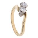 18ct Yellow Gold Brilliant Cut 0.50ct Diamond Two Stone Twist Ring
