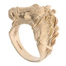 9ct Yellow Gold Textured Horse Ring