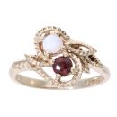 9ct Yellow Gold Opal and Garnet Dress Ring