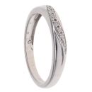 9ct White Gold 0.05ct Diamond Wave Half Eternity Ring