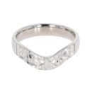 18ct White Gold Patterned Wishbone Ring