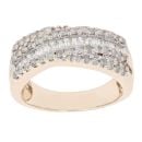 9ct Yellow Gold 0.60ct Diamond Crossover Ring