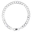 Silver Flat Curb Bracelet 8" By Icesia