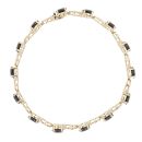 9ct Yellow Gold 0.05ct Diamond And Sapphire Bracelet 7"