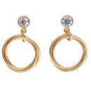 Silver Gold Plated Cubic Zirconia Multiloop Drop Earrings