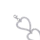 Silver Cubic Zirconia Large Hearts 9" Bracelet by Icesia