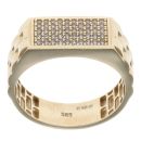 14ct Yellow Gold Cubic Zirconia Rectangular Signet Ring